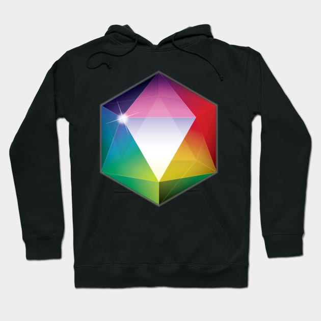 Rainbow Transparent 20 Sided Die Hoodie by faboop